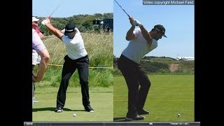 Jon Rahm golf swing  Long Iron faceon amp downtheline July 2017 [upl. by Krissie]