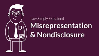 Misrepresentation and Nondisclosure  Contracts  Defenses amp Excuses [upl. by Lounge907]