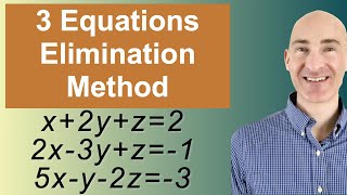 Solving Systems of 3 Equations Elimination [upl. by Ahsinirt]